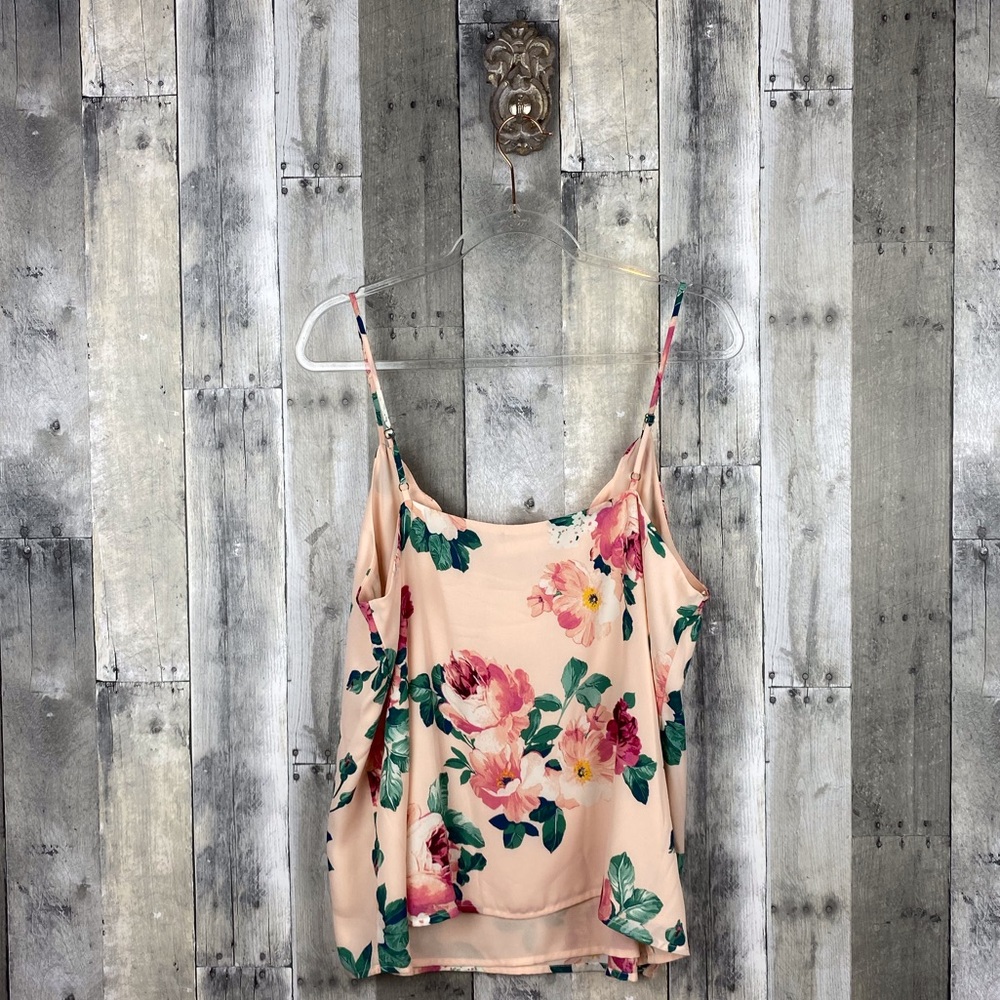 Socialite Blush Floral Scalloped Cami Size XL New! - Picture 4 of 13